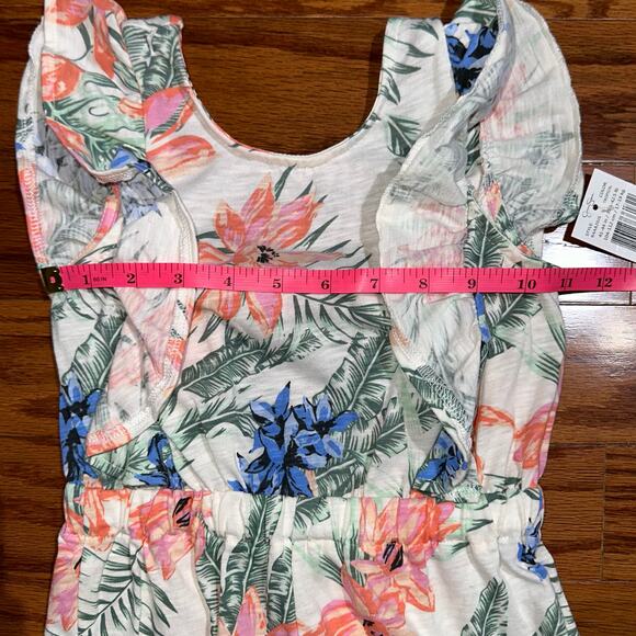 NWT Jessica Simpson Toddler Girls Ruffle Tropical Floral Romper Size 5 - Picture 10 of 13